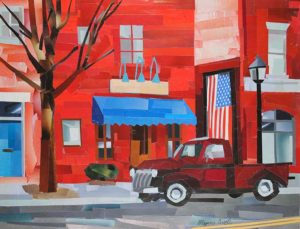 Street in Old Town by collage artist Megan Coyle